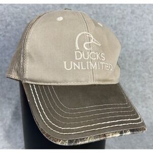 Ducks Unlimited Vintage Trucker Hat Camo Strap Back